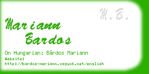 mariann bardos business card