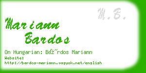 mariann bardos business card